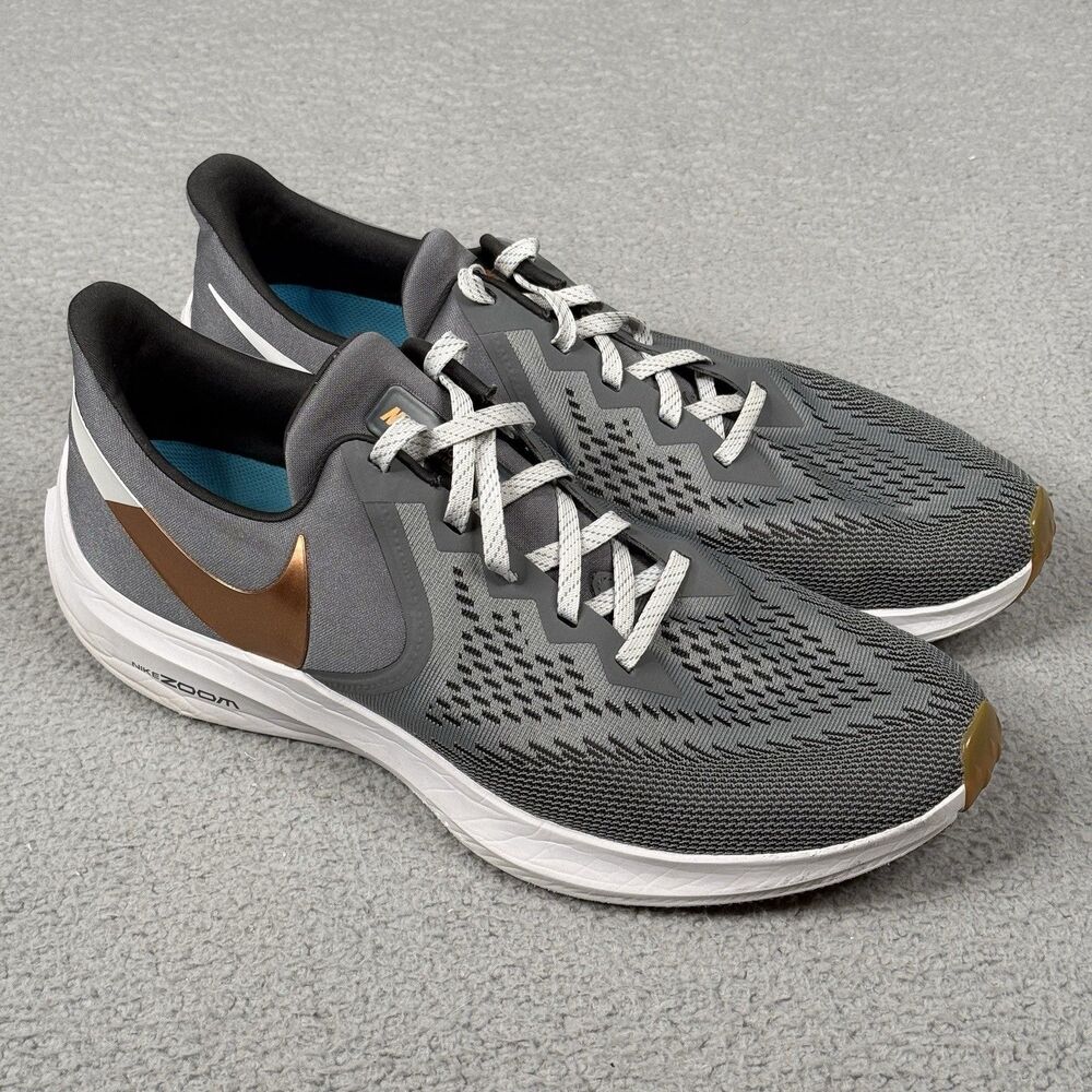 Nike Air Zoom Winflo 6 Shoes Mens Size 13 Smoke Grey Gum Running AQ7497-014